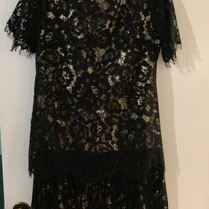 Black gold mini dress